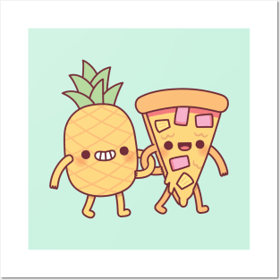 Cute Pineapple And Pizza Besties Posters and Art